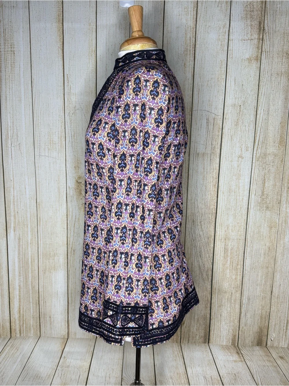 Tory Burch Dynasty Purple Printed Tunic Blouse